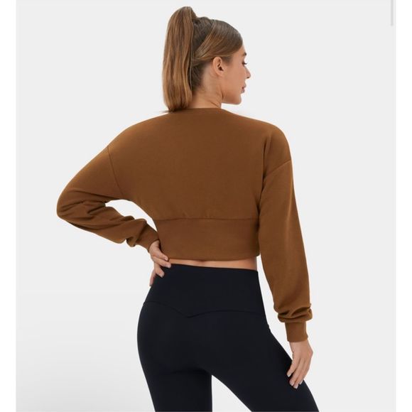 Halara Crop Fleece Sweatshirt Size M - Picture 3 of 11